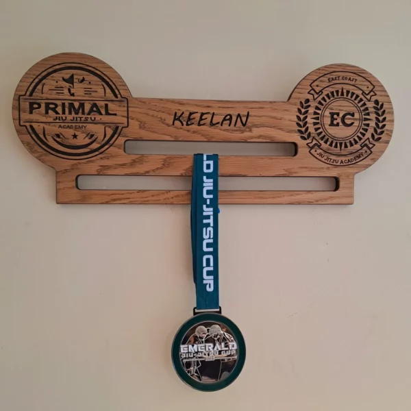 Created and personalised medal holder